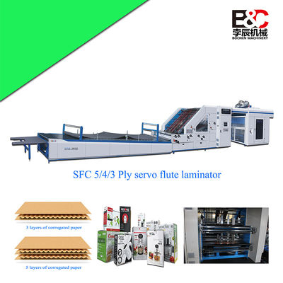 Servo Type 5 Ply Automatic Flute Laminating Machine For Corrugated