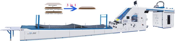Automatic High Speed 5ply Servo 3 In 1 Sheet To Sheet Laminating Machine Flute Laminator For Corrugated Cardboard