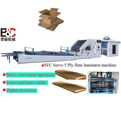 Servo Type 5 Ply Automatic Corrugated Board Flute Laminating Machine 3 In 1 SFC2200 Flute Lamination Machine
